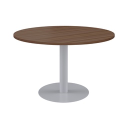 [OCMT10DDW] One Contract Meeting Table 1000 Diameter Silver Base Dark Walnut Top