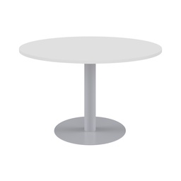 [OCMT12DWH] One Contract Meeting Table 1200 Diameter Silver Base White Top